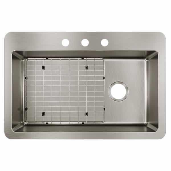 Photo 2 of NEW ELKAY AVENUE 33” STAINLESS STEEL 18 GAUGE DUAL MOUNT SINGLE BOWL KITCHEN SINK MODEL HDDSB33229TR3