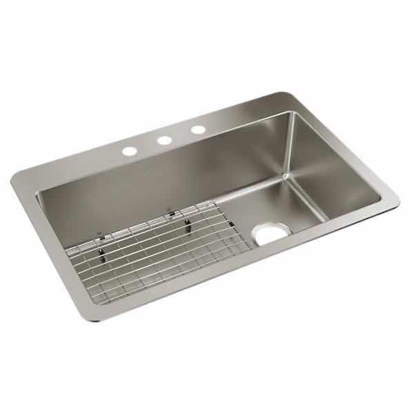 Photo 1 of NEW ELKAY AVENUE 33” STAINLESS STEEL 18 GAUGE DUAL MOUNT SINGLE BOWL KITCHEN SINK MODEL HDDSB33229TR3