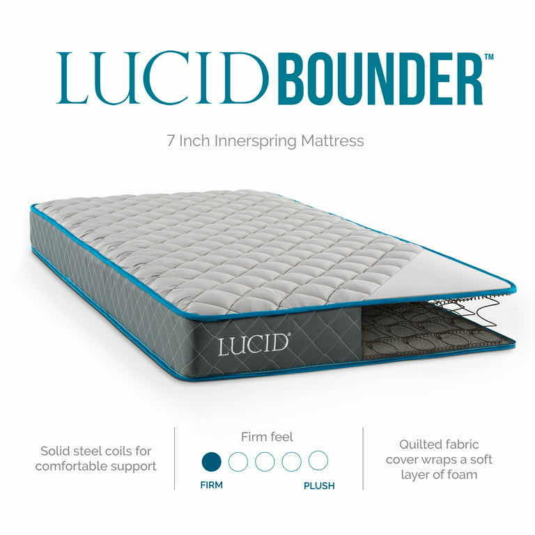 Photo 2 of NEW LUCID BOUNDER COMFORT PLUS 7” TWIN INNERSPRING MATTRESS MODEL LUO7TTGRSP