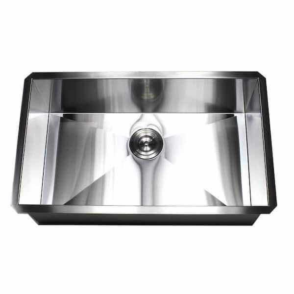 Photo 2 of NEW KINGSMAN HARDWARE 30" STAINLESS STEEL 16 GAUGE UNDERMOUNT DEEP SINGLE BOWL KITCHEN SINK COMBO MODEL ARL-F3018-AP