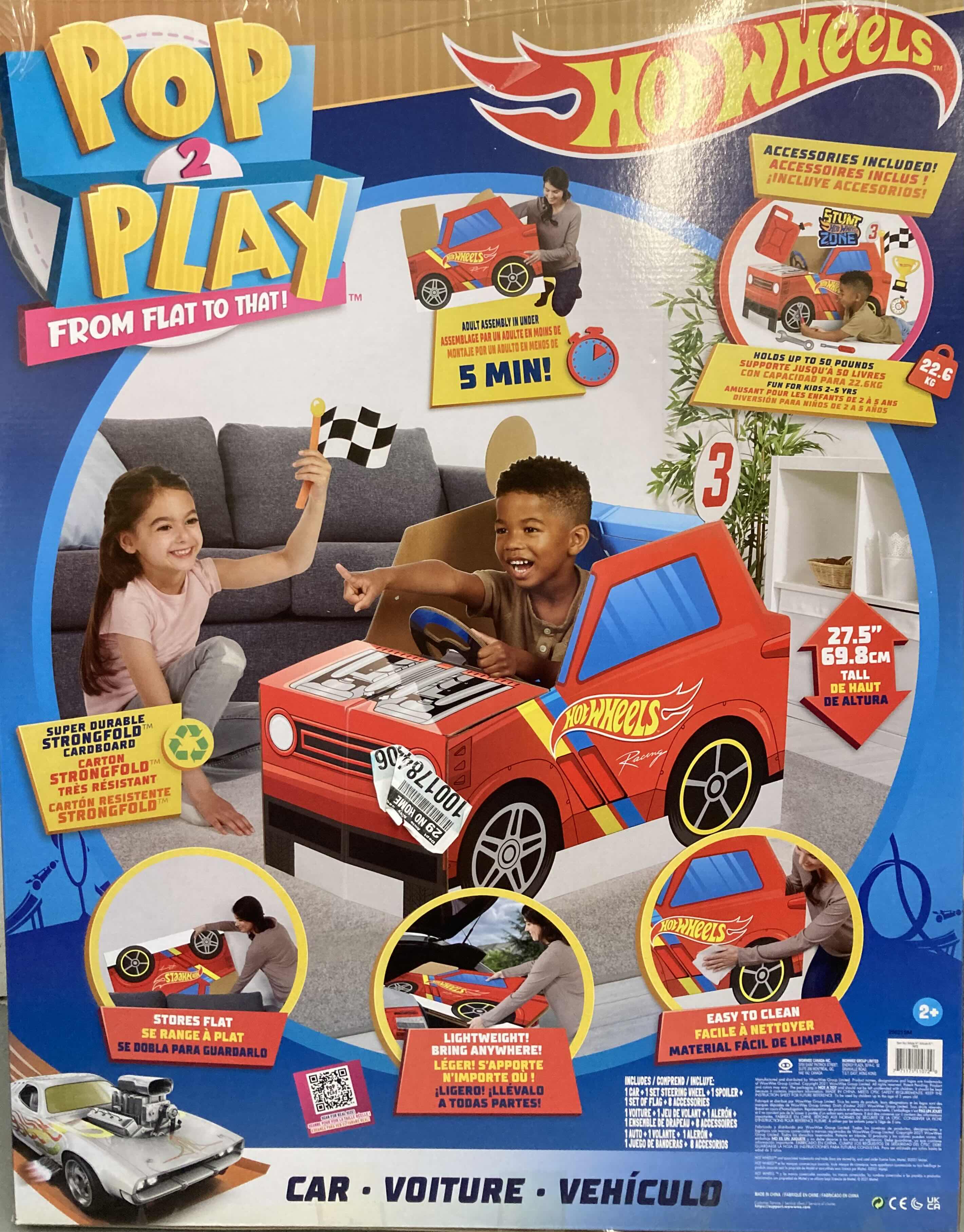 Photo 2 of NEW HOT WHEELS POP 2 PLAY FROM FLAT THAT CARDBOARD PRINT H27.5"