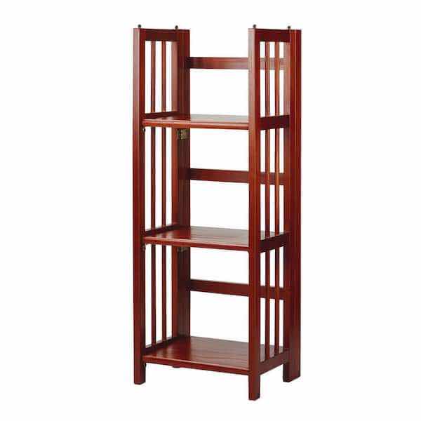 Photo 1 of NEW CASUAL HOME 3 SHELF FOLDING MAHOGANY BOOKCASE 11.5" X 11.5" H38"