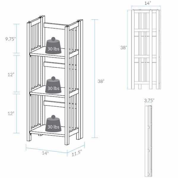 Photo 5 of NEW CASUAL HOME 3 SHELF FOLDING MAHOGANY BOOKCASE 11.5" X 11.5" H38"