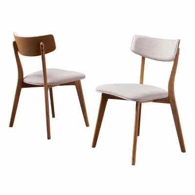 Photo 1 of NEW CHRISTOPHER KNIGHT CHAZZ MID-CENTURY LIGHT BEIGE DINING CHAIRS SET OF 2 MODEL 61760.00WNT