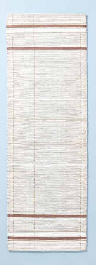 Photo 1 of NEW HEARTH & HAND W MAGNOLIA CREAM/BROWN SCATTER STRIPE RUNNER AREA RUG 2.4’ X 7'