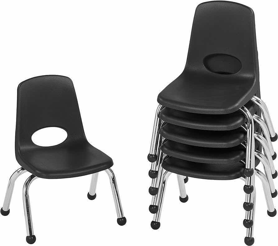 Photo 1 of NEW FACTORY DIRECT PARTNERS MINI BLACK STACKABLE PLASTIC CHAIRS 6PK MODEL 10360-BL