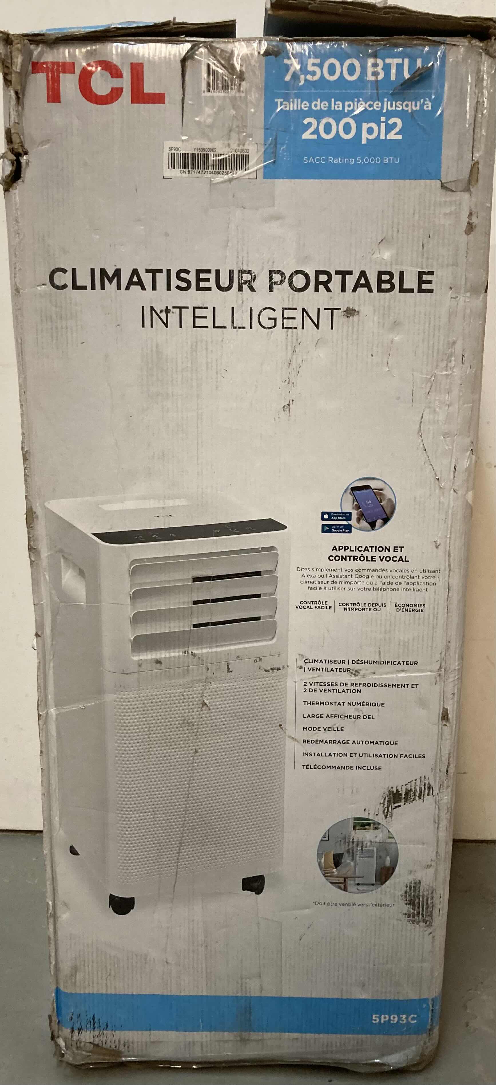 Photo 4 of NEW TCL SMART 7500 BTU PORTABLE AIR CONDITIONER MODEL SP93C