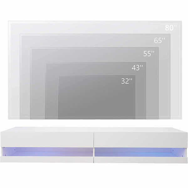 Photo 3 of NEW DMAITH GREY LED MOUNTED MEDIA CENTER TV STAND MODEL SMT-TS004WGREY