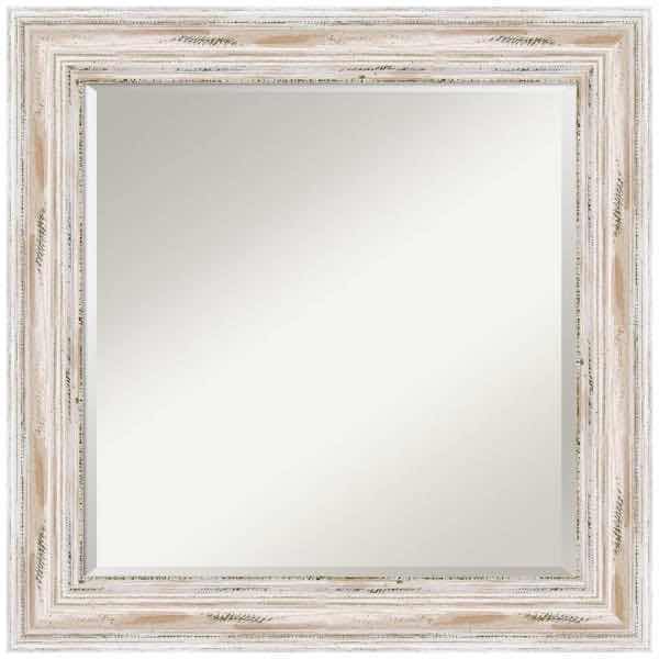 Photo 1 of NEW AMANTI ART ALEXANDRIA WHITE WASHED WOOD FRAMED BEVELED MIRROR 25” X 25”