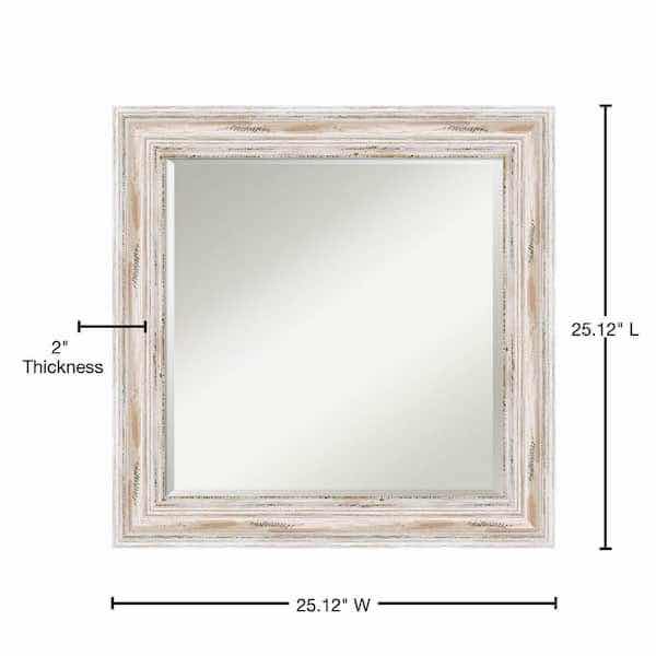 Photo 2 of NEW AMANTI ART ALEXANDRIA WHITE WASHED WOOD FRAMED BEVELED MIRROR 25” X 25”