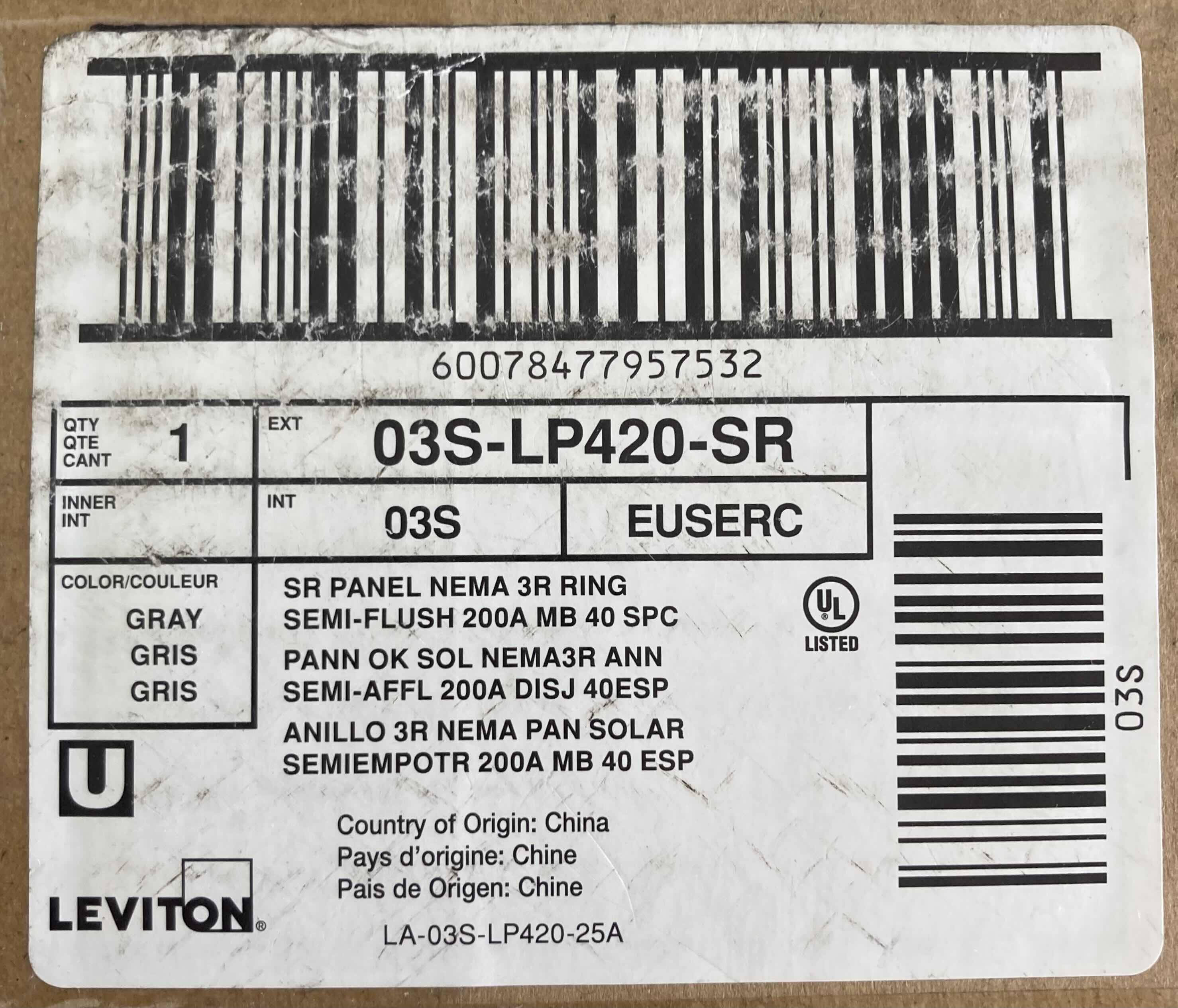 Photo 5 of NEW LEVITON 200 AMP 40 CIRCUIT SPACE SOLAR READY ALL IN 1 SEMI-FLUSH PANEL MAIN BREAKER MODEL 03S-LP420-SR