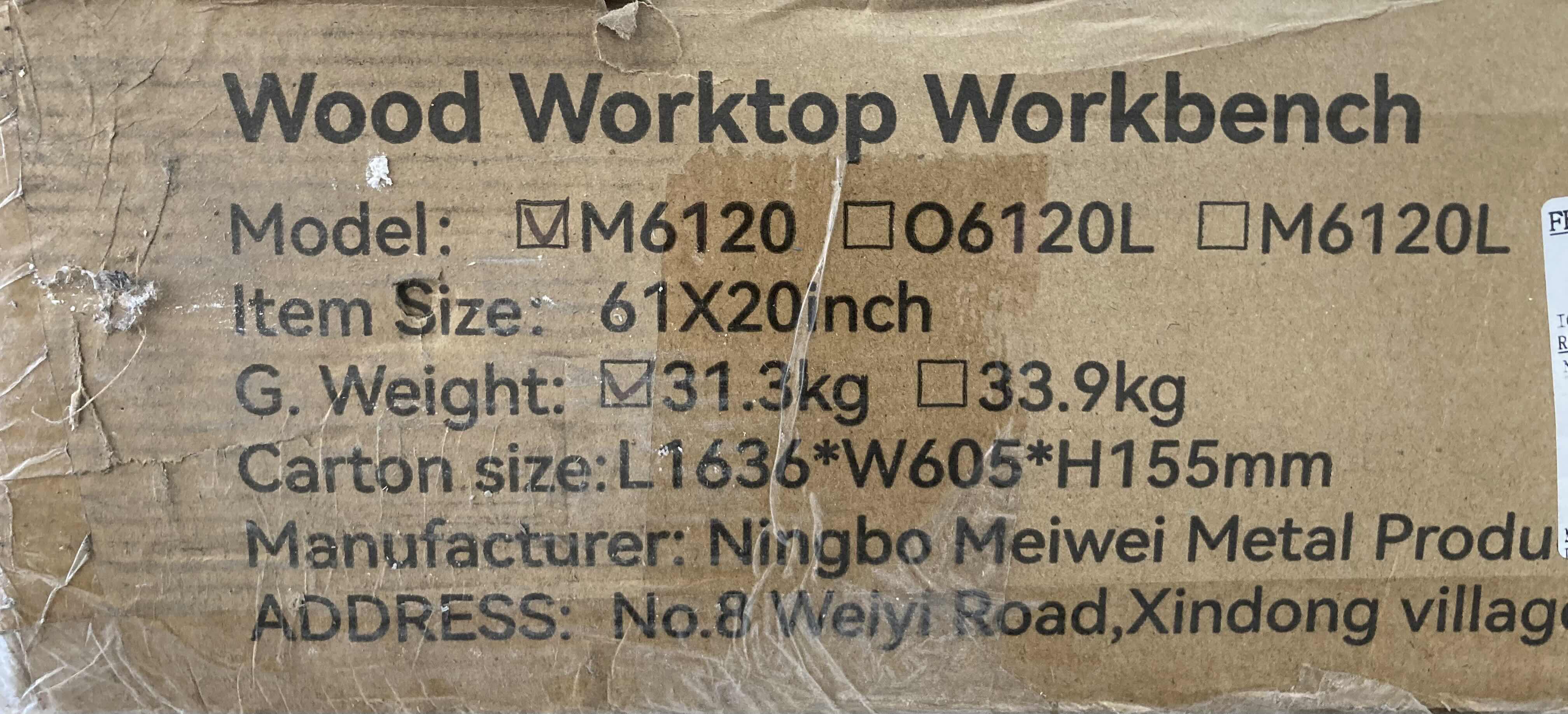 Photo 4 of NEW VEVOR HEAVY-DUTY ADJUSTABLE HEIGHT WORKSTATION BENCH MODEL M6120