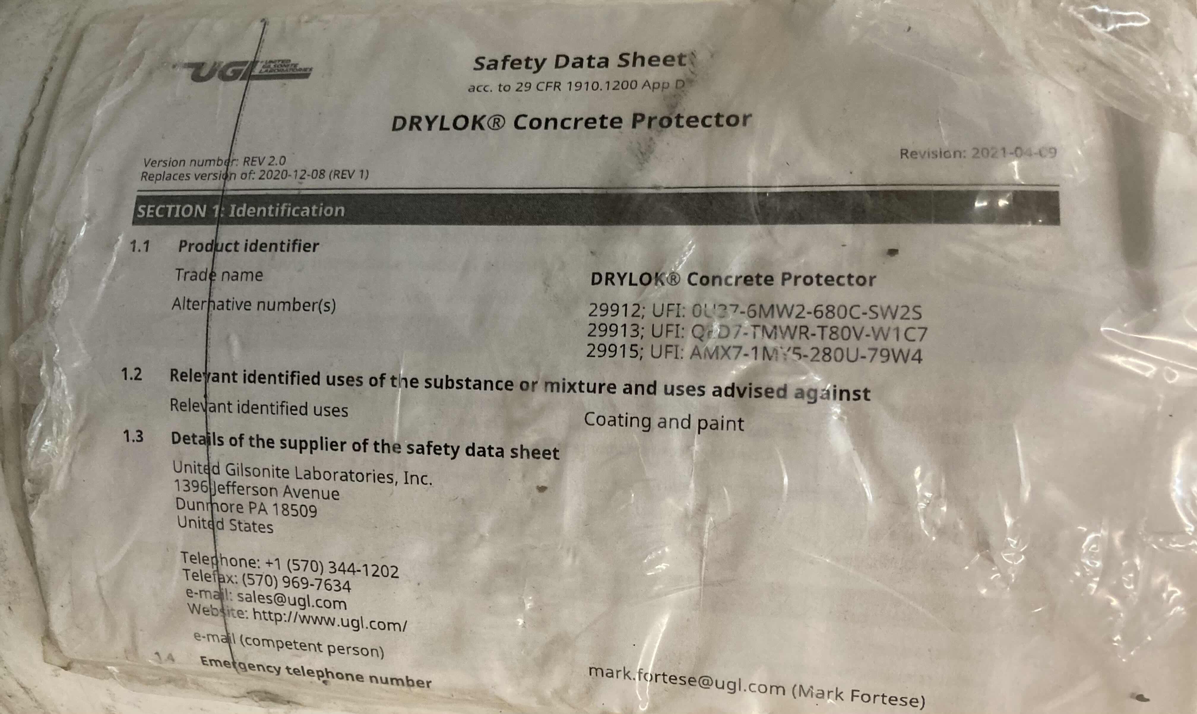 Photo 2 of NEW DRYLOK CONCRETE PROTECTOR 5GAL SEALED BUCKET