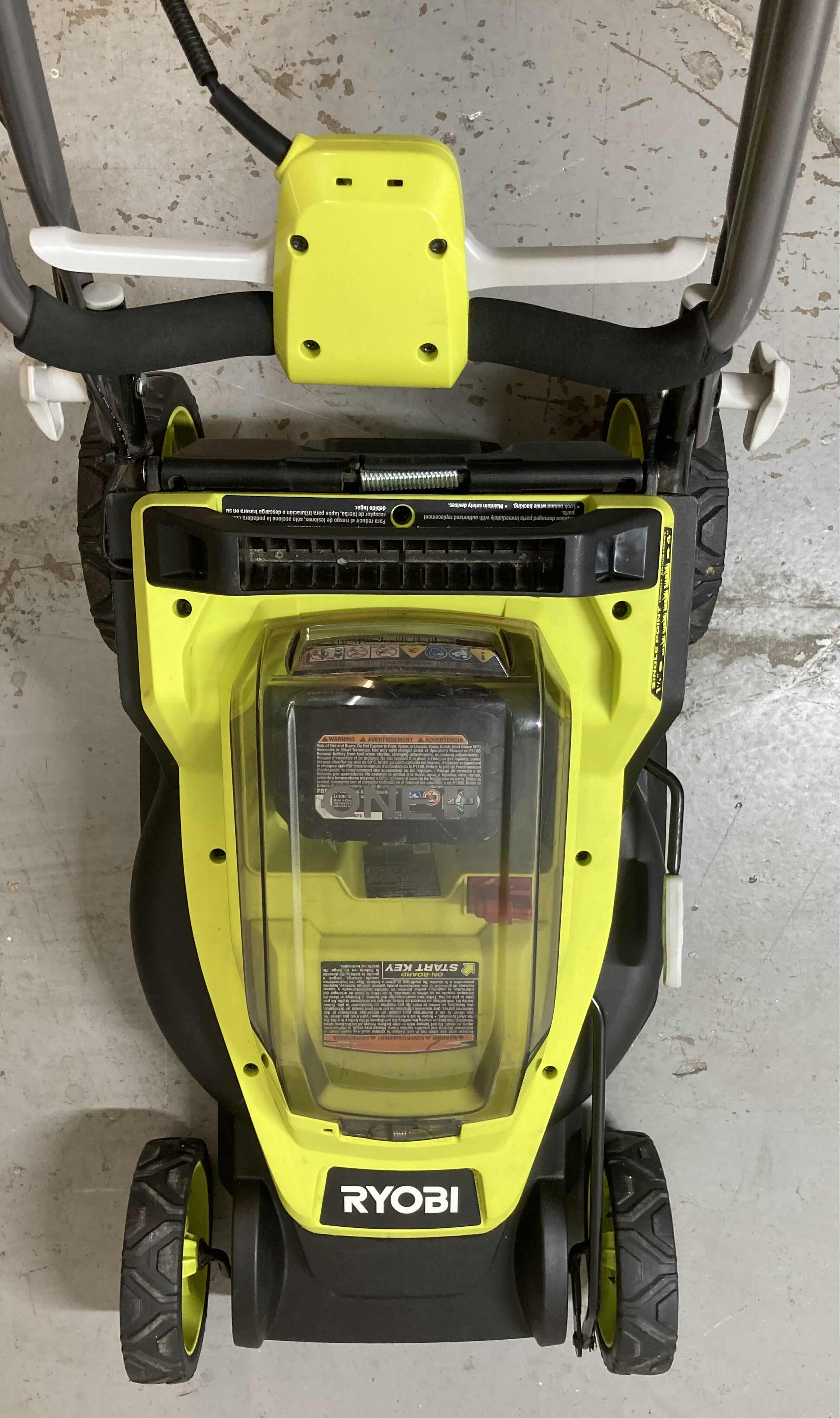 Photo 5 of RYOBI CORDLESS 18V 13" ELECTRIC LAWNMOWER W RECHARGEABLE BATTERY MODEL P1108VNM