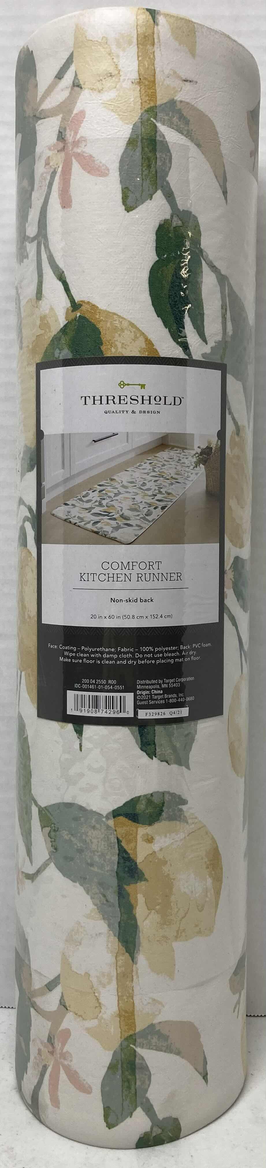 Photo 3 of NEW THRESHOLD LEMON TREE COMFORT NON-SKID KITCHEN RUNNER AREA RUG 20” X 60”