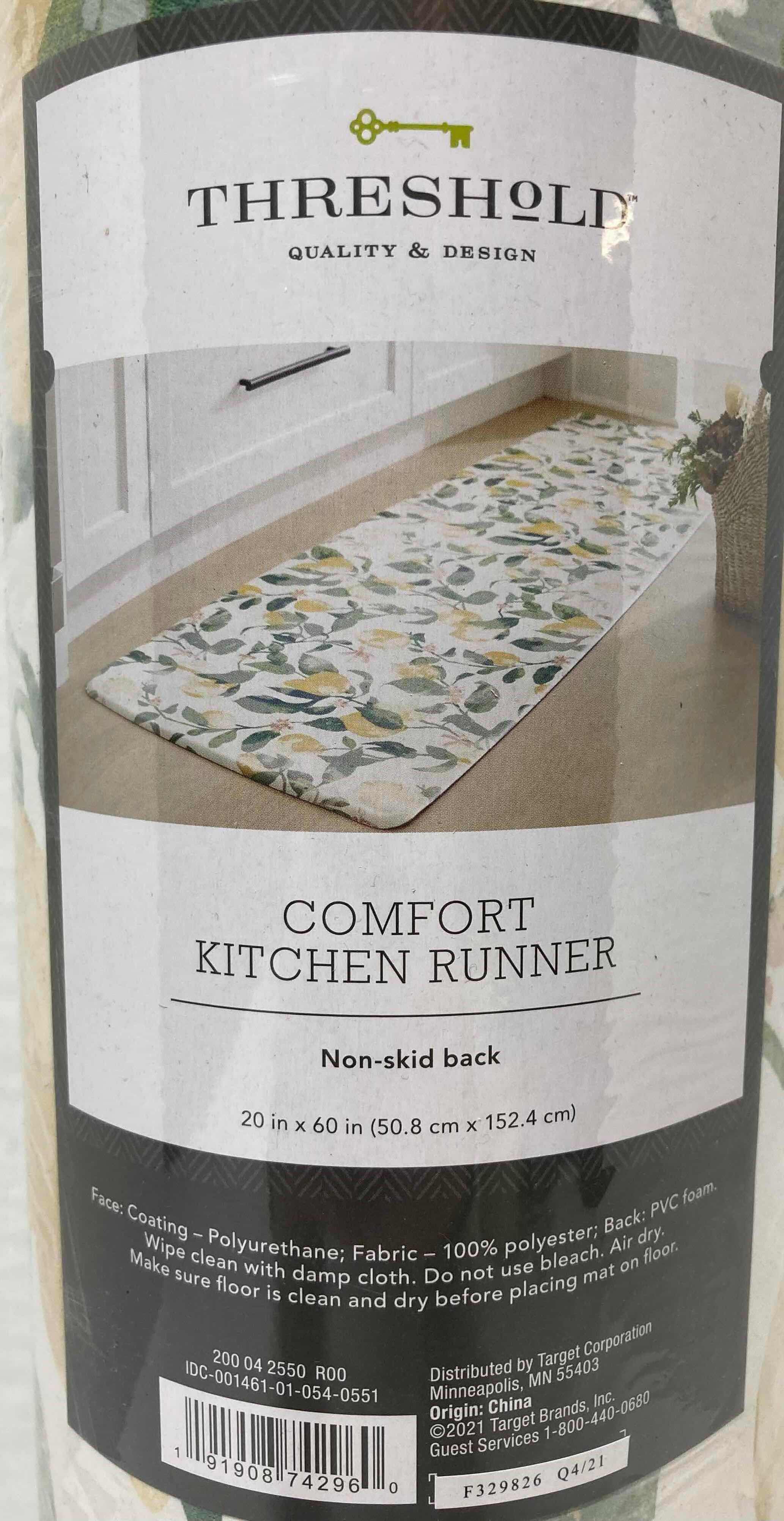 Photo 2 of NEW THRESHOLD LEMON TREE COMFORT NON-SKID KITCHEN RUNNER AREA RUG 20” X 60”