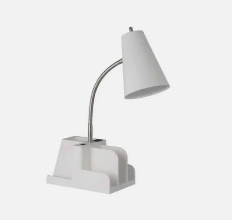 Photo 1 of NEW ROOM ESSENTIALS WHITE ORGANIZER TASK DESK LAMP (SET OF 2) 5” X 11.38” H16”