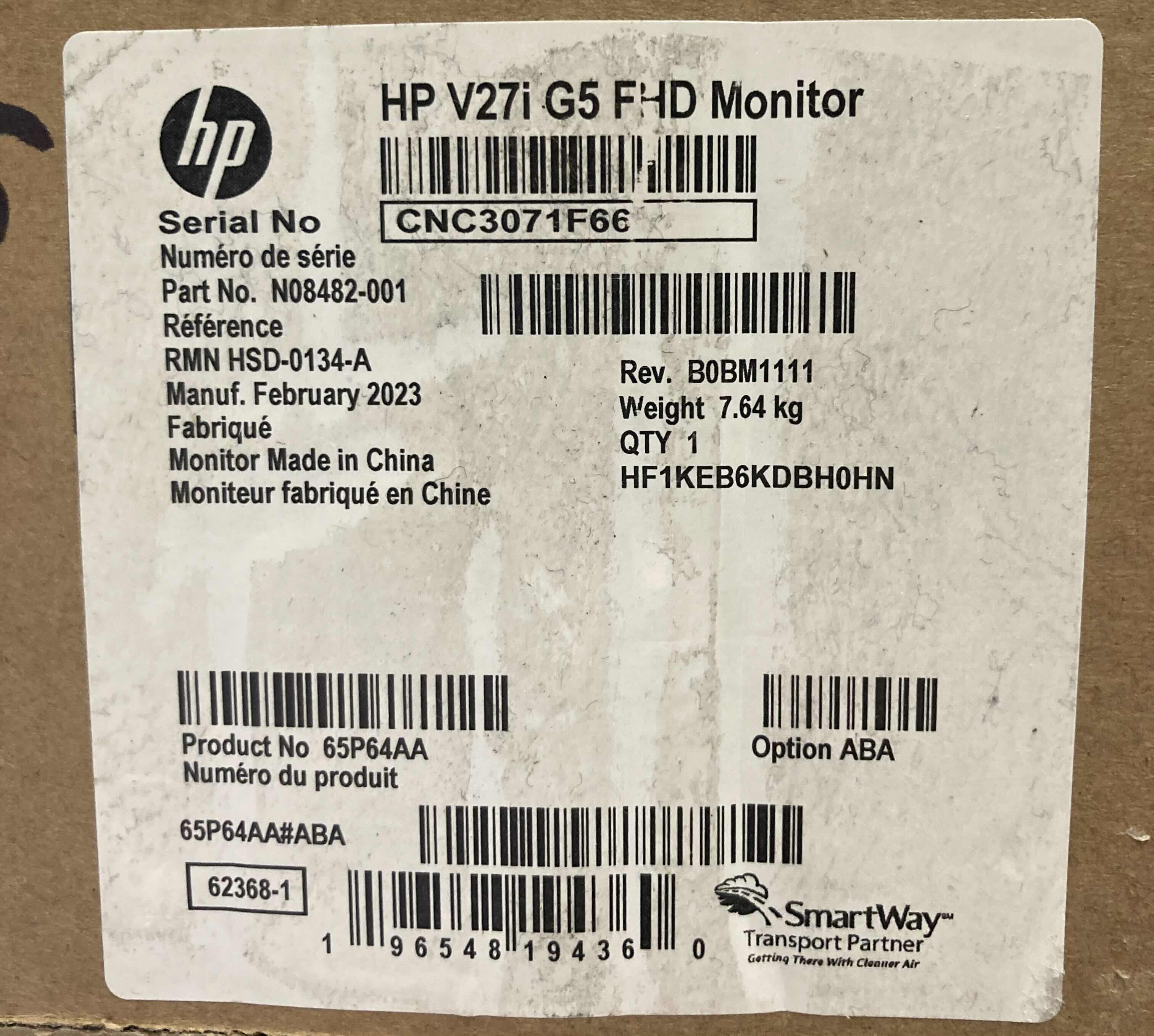 Photo 4 of NEW HP 27” V27IG5 SERIES FHD MONITOR MODEL 65P64AA