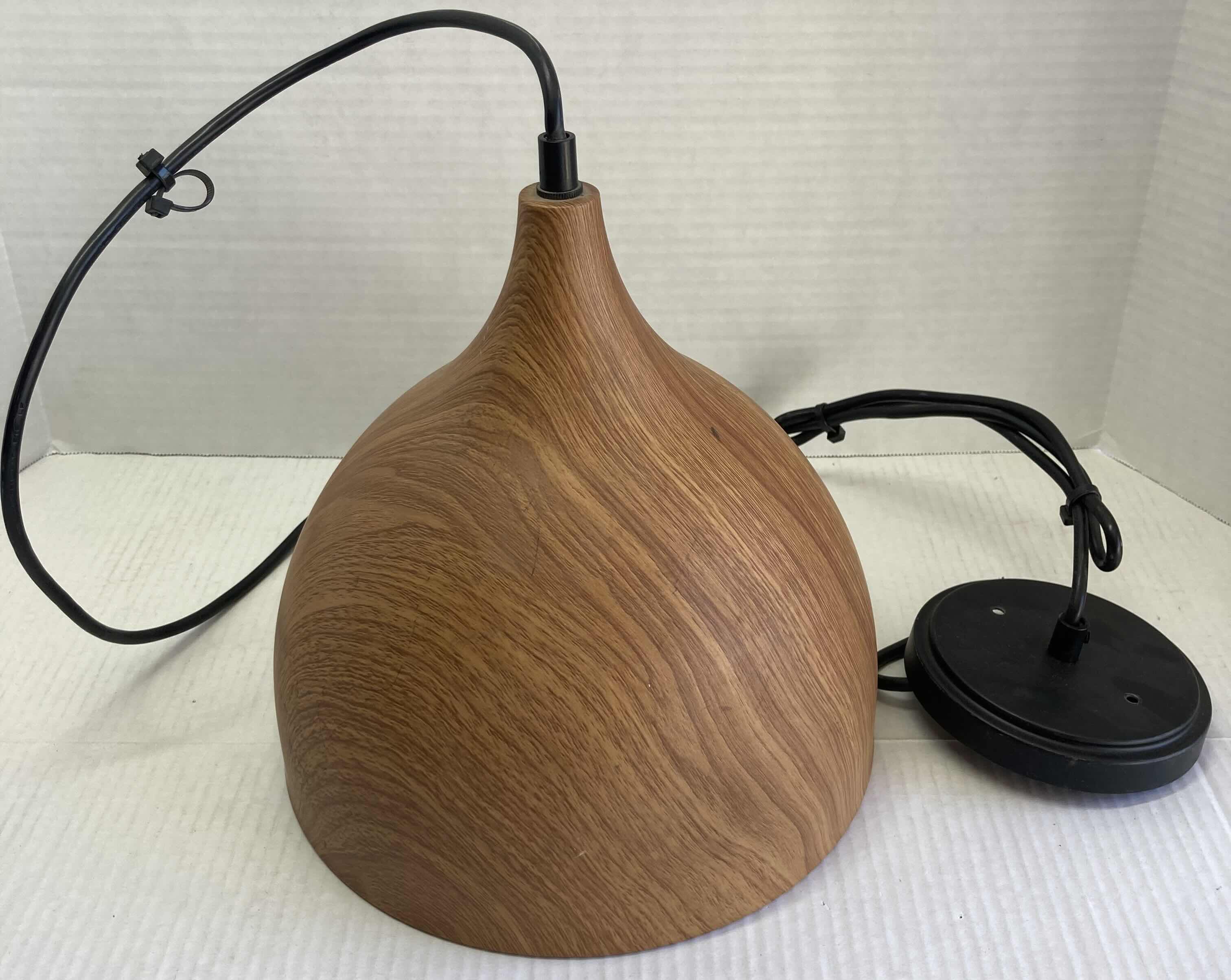 Photo 1 of DESIGNERS FOUNTAIN HANA ROBUSTA WOOD FINISH METAL SHADE MINI PENDANT LIGHT MODEL 3546-319