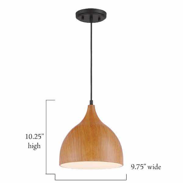 Photo 3 of DESIGNERS FOUNTAIN HANA ROBUSTA WOOD FINISH METAL SHADE MINI PENDANT LIGHT MODEL 3546-319