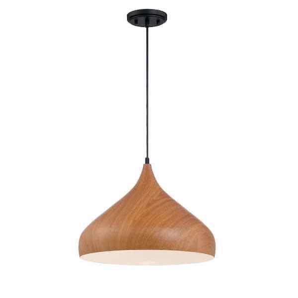 Photo 2 of DESIGNERS FOUNTAIN HANA ROBUSTA WOOD FINISH METAL SHADE PENDANT LIGHT MODEL 3545-319