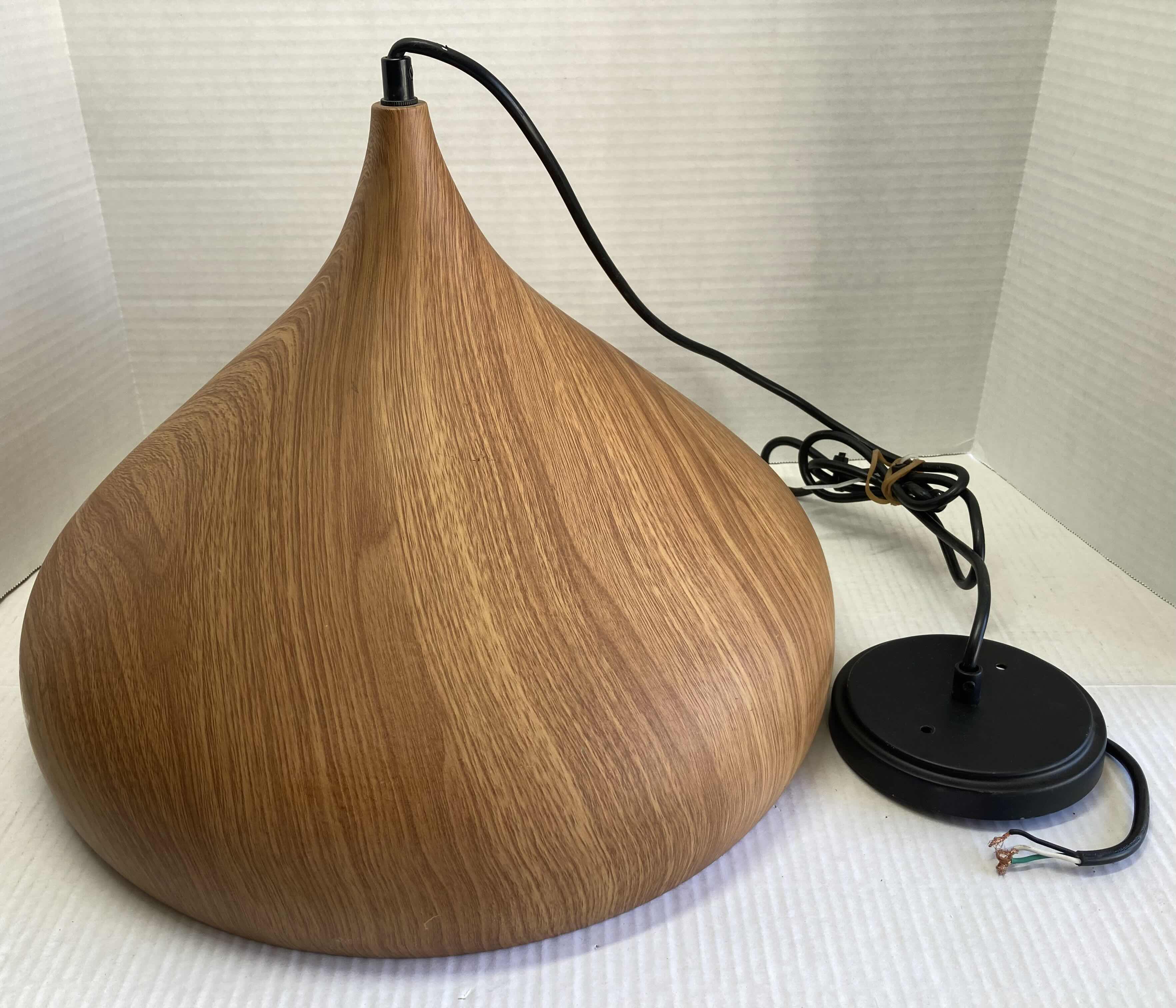 Photo 1 of DESIGNERS FOUNTAIN HANA ROBUSTA WOOD FINISH METAL SHADE PENDANT LIGHT MODEL 3545-319