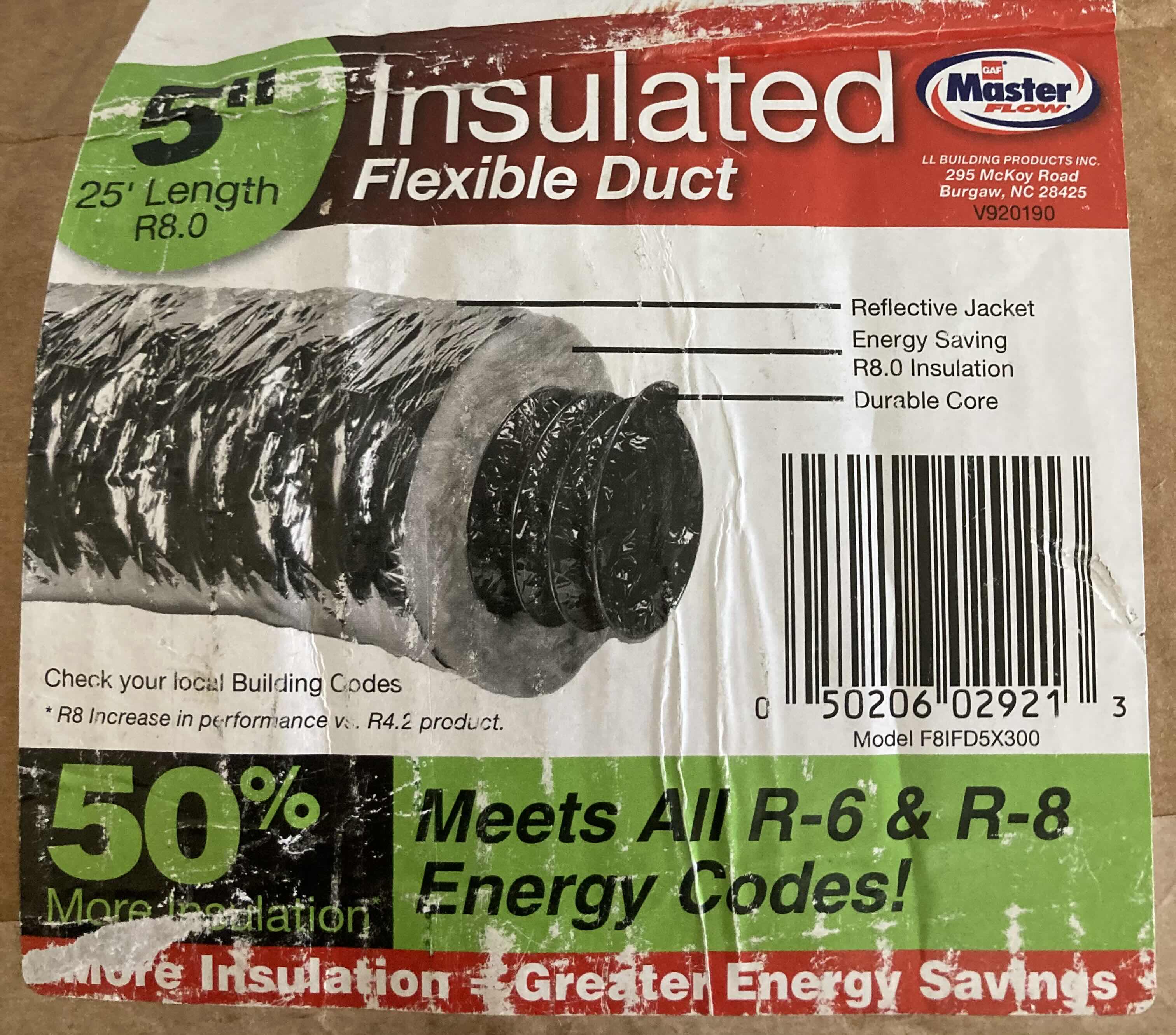 Photo 2 of NEW MASTER FLOW INSULATED FLEXIBLE DUCT 5" X 25’