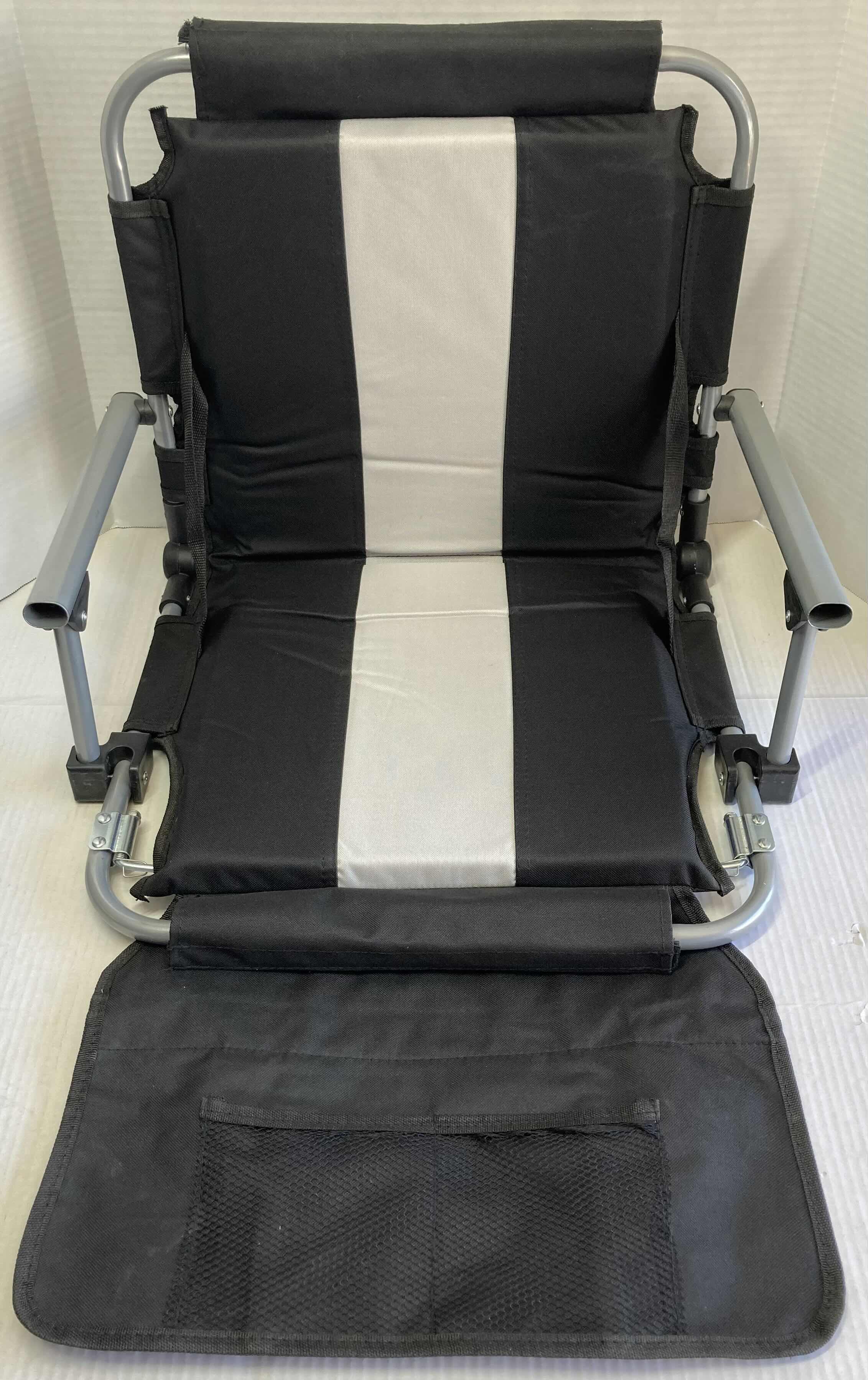 Photo 1 of NEW STANPORT BLACK/GREY STADIUM CHAIR 21" X 17.5" H17.5"