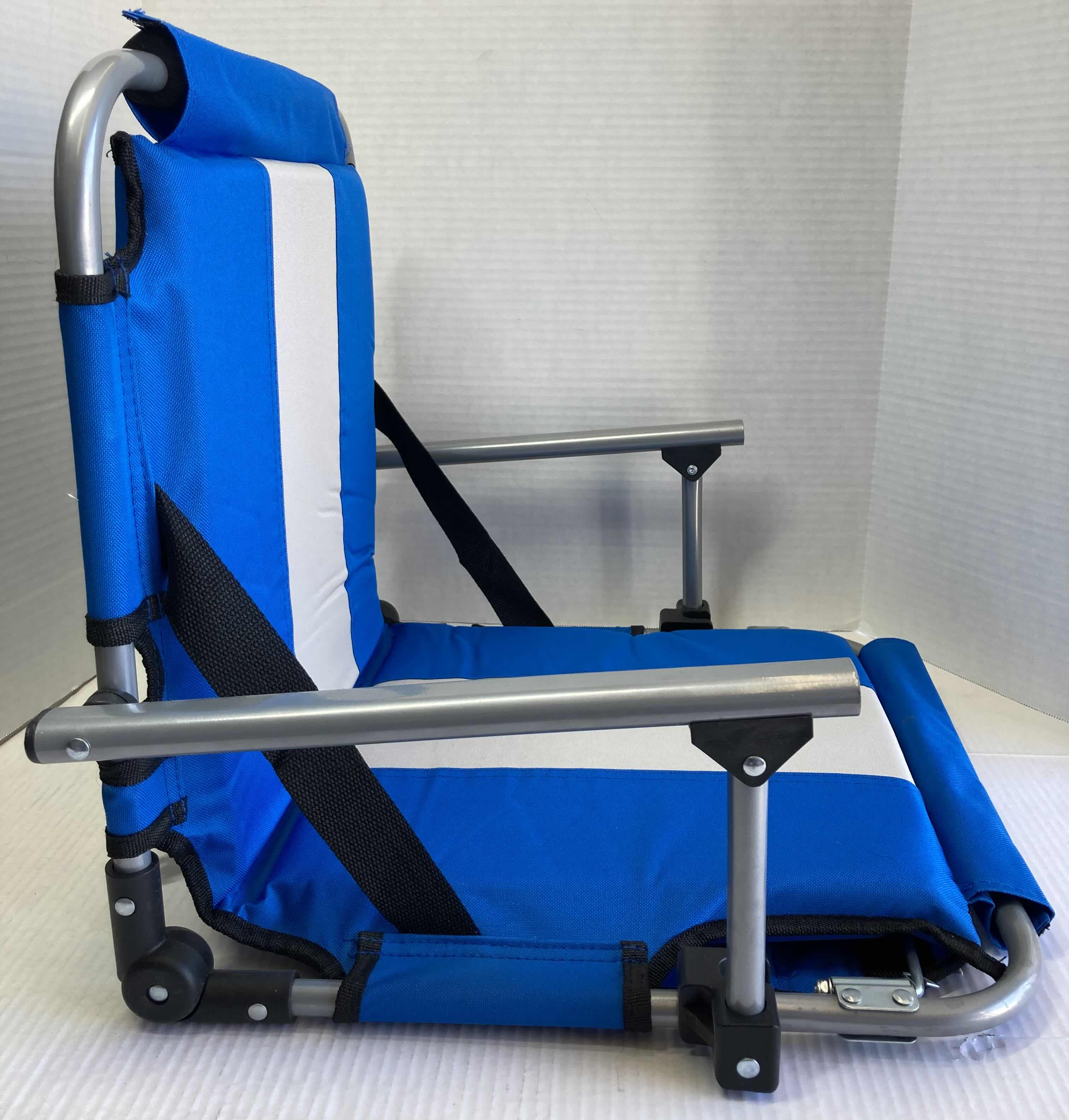 Photo 2 of NEW STANPORT BLUE/GREY STADIUM CHAIR 21" X 17.5" H17.5"