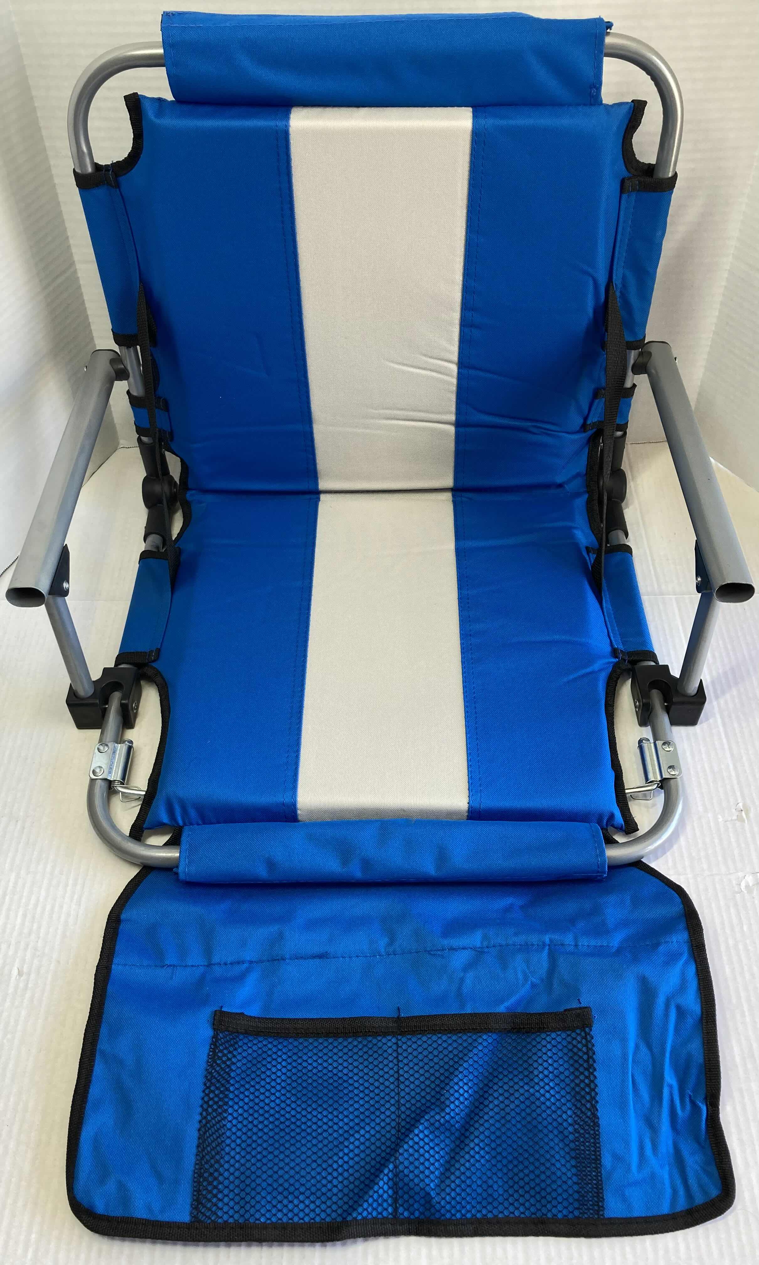 Photo 1 of NEW STANPORT BLUE/GREY STADIUM CHAIR 21" X 17.5" H17.5"