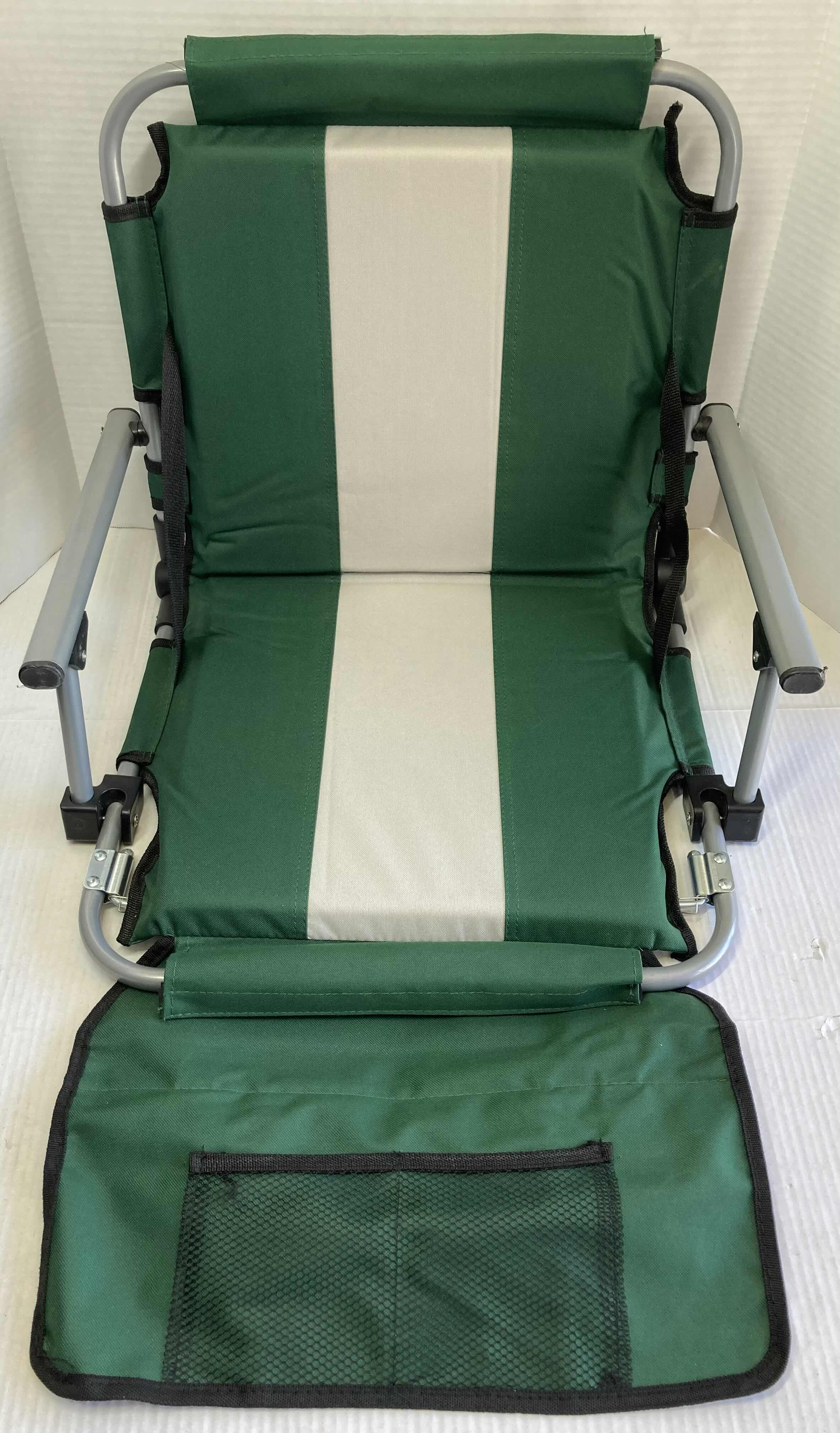 Photo 1 of NEW STANPORT GREEN/GREY STADIUM CHAIR 21" X 17.5" H17.5"