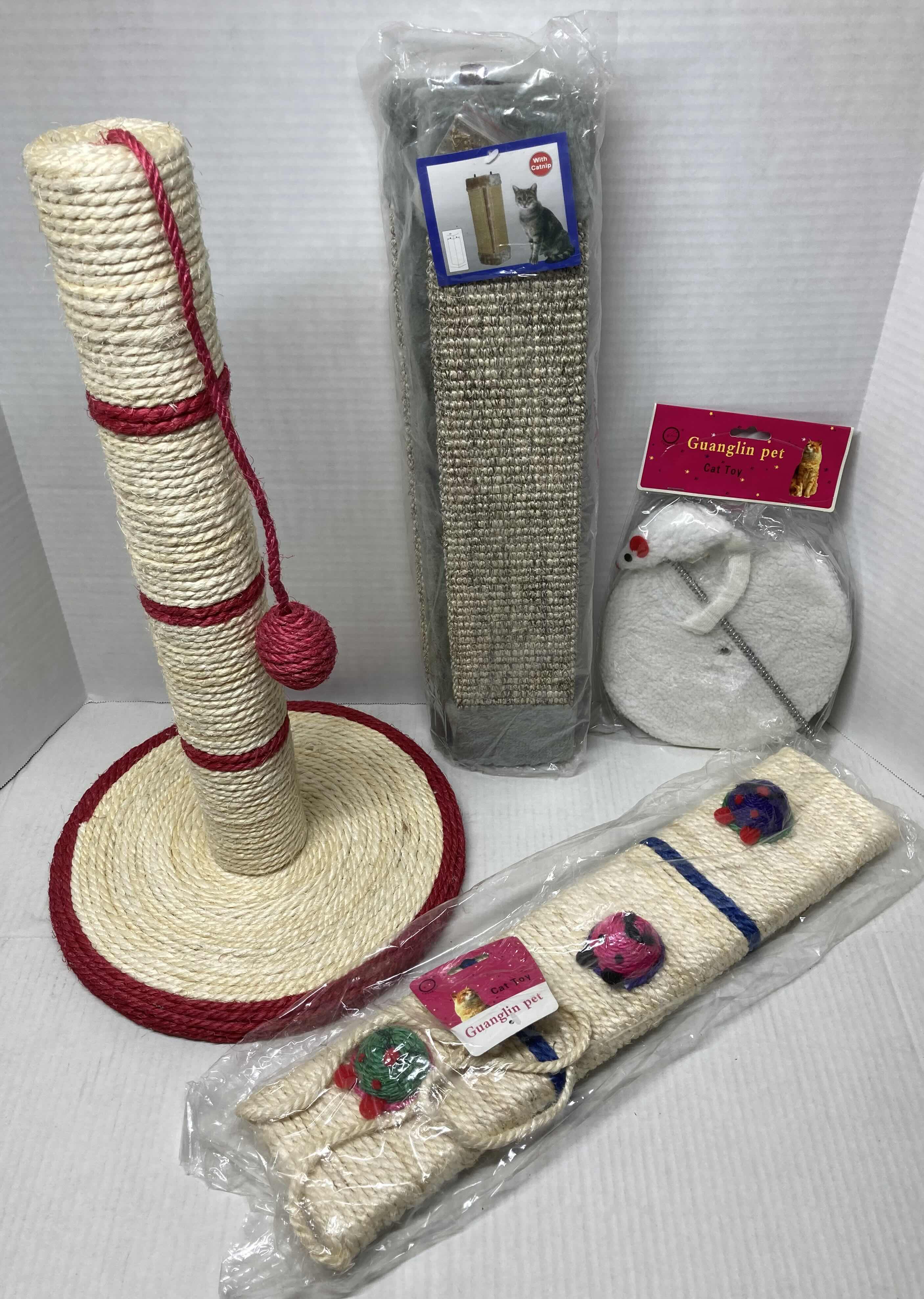 Photo 1 of NEW CAT SCRATCHING POSTS & TOY SET (4)
