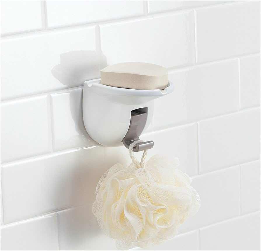 Photo 3 of NEW MOEN WHITE PLASTIC SUCTION SOAP HOLDER W LOOFAH HOOK 3PACK MODEL LR2315W