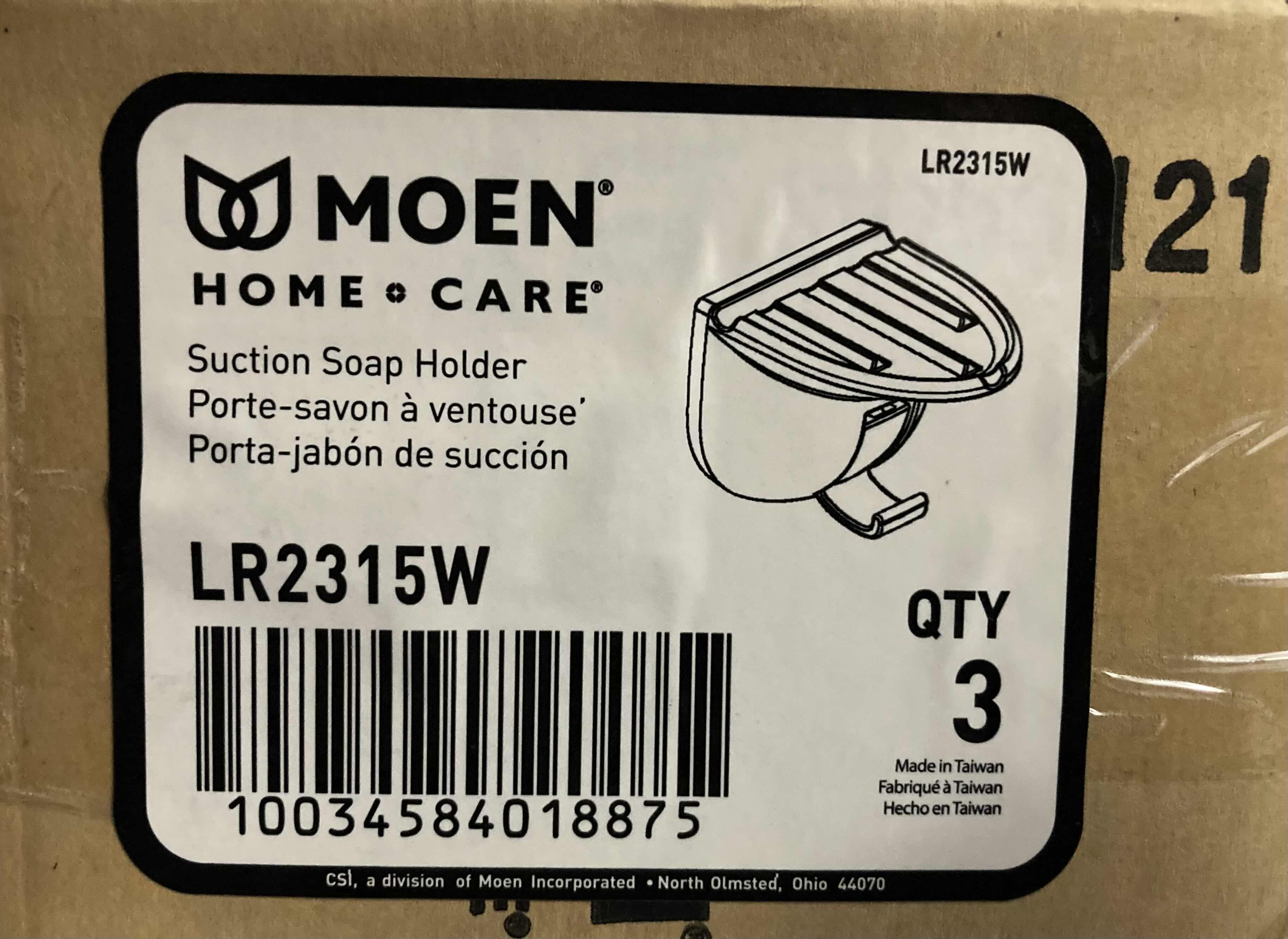Photo 4 of NEW MOEN WHITE PLASTIC SUCTION SOAP HOLDER W LOOFAH HOOK 3PACK MODEL LR2315W