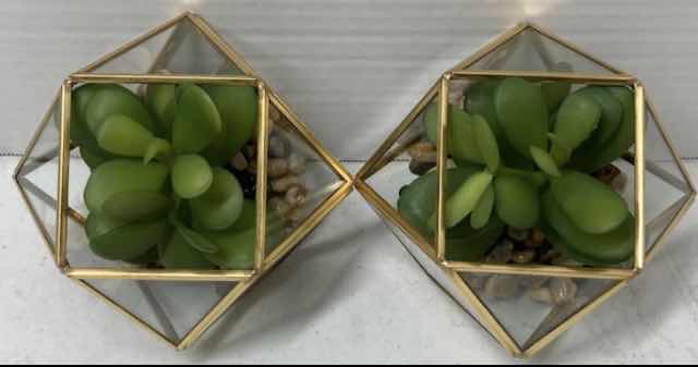 Photo 2 of NEW TARGET BRAND ARTIFICIAL SUCCULENT PLANT W OPAL HOUSE TERRARIUM (SET OF 2) 4" X 7.5"