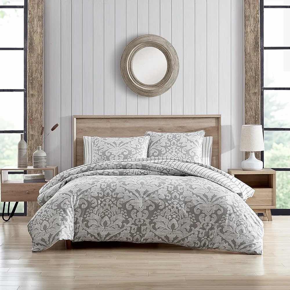 Photo 2 of $58.   NEW REVMAN STONE COTTAGE GREY KING COMFORTER SET-KING COMFORTER W 2 KING PILLOW SHAMS