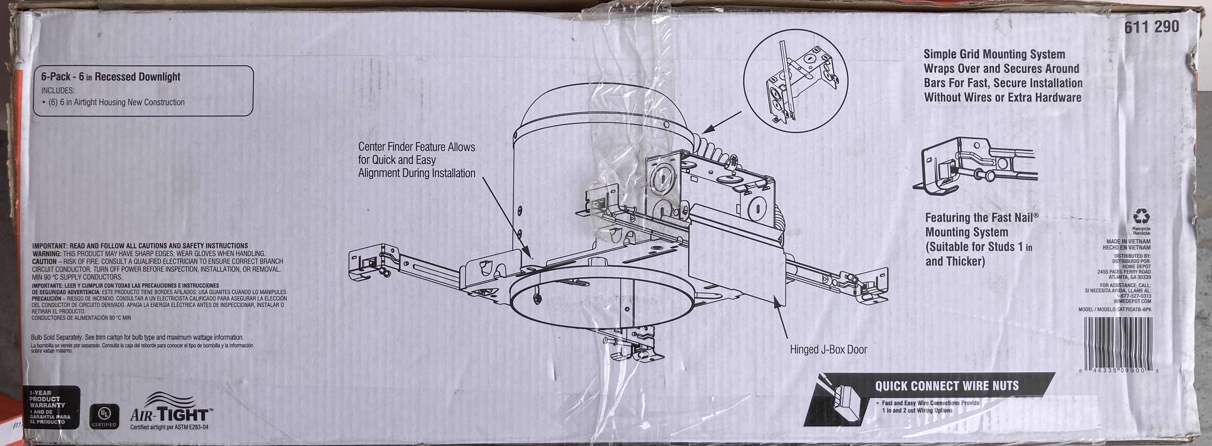 Photo 2 of AIRTIGHT 6” RECESSED DOWNLIGHT 6PACK MODEL 611290