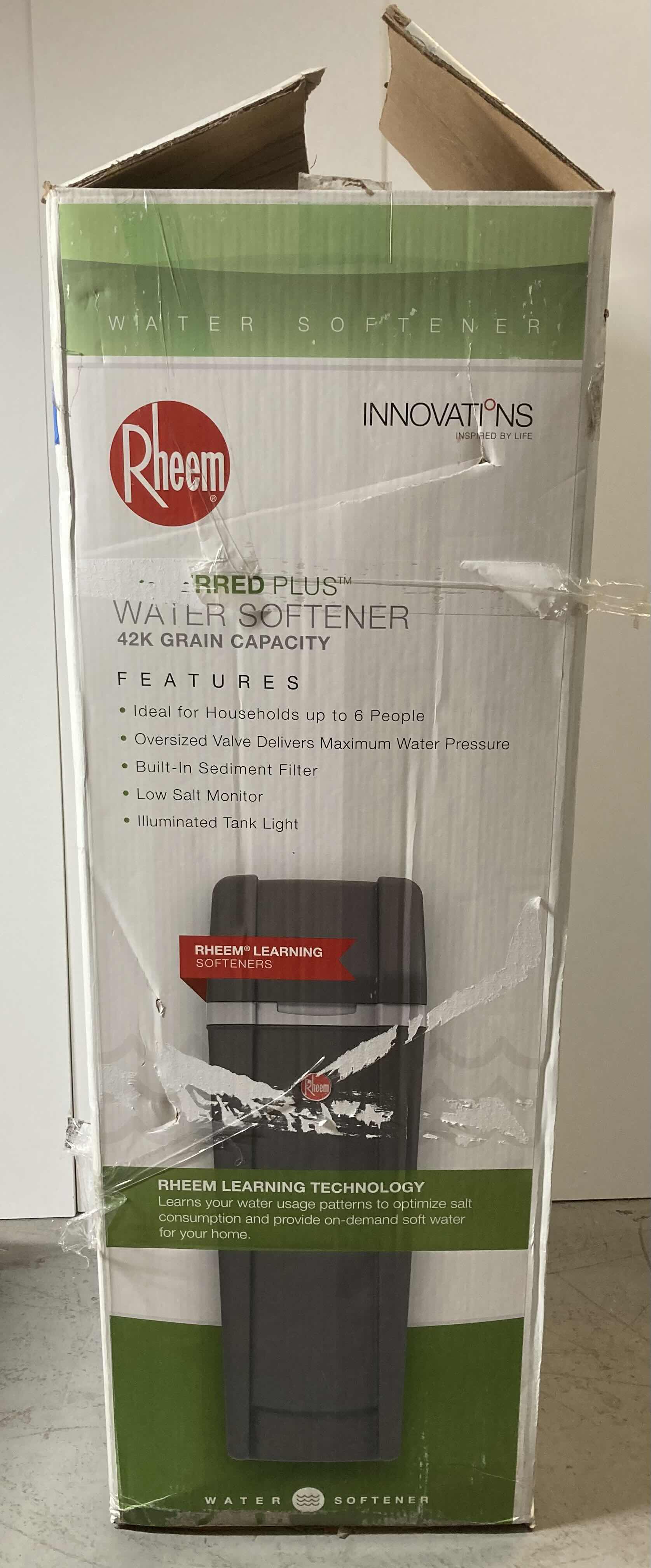 Photo 5 of $500.   RHEEM PREFERRED PLUS 42K GRAIN CAP WATER SOFTENER UNIT MODEL RHS42 (CHECK NOTES)