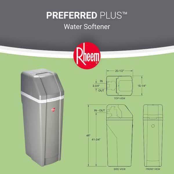 Photo 4 of $500.   RHEEM PREFERRED PLUS 42K GRAIN CAP WATER SOFTENER UNIT MODEL RHS42 (CHECK NOTES)