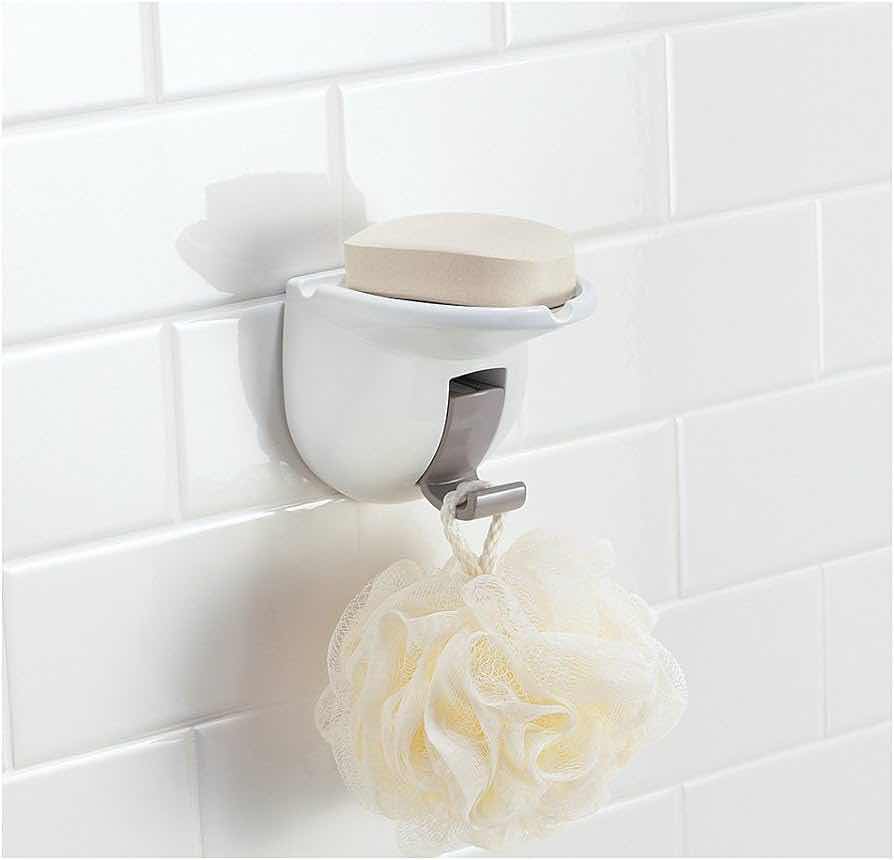 Photo 3 of NEW MOEN WHITE PLASTIC SUCTION SOAP HOLDER W LOOFAH HOLDER 3PACK MODEL LR2315W