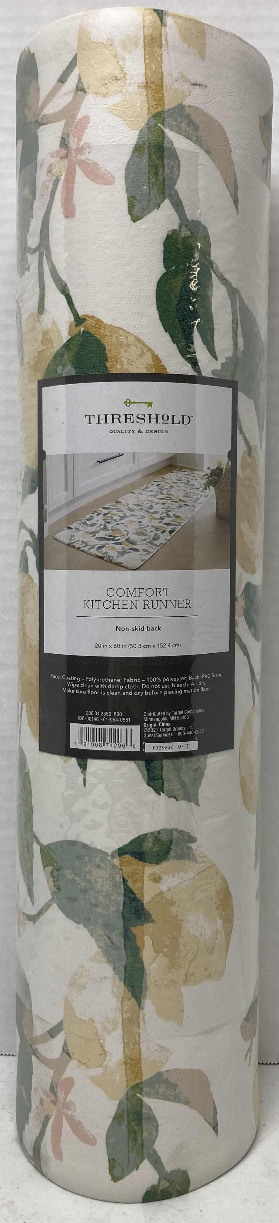 Photo 3 of NEW THRESHOLD LEMON TREE NON-SKID COMFORT KITCHEN RUNNER RUG 20" X 60"