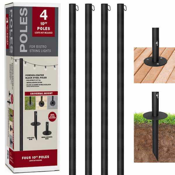 Photo 1 of EXCELLO GLOBAL PRODUCTS 4 STRING LIGHT POLES MODEL EGP-HD-0361 10’