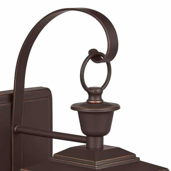 Photo 2 of HOME DECORATORS GLENNEYRE EXTERIOR BRONZE FINISH WALL LANTERN W 3 BULBS 11” X 12.1” H24”