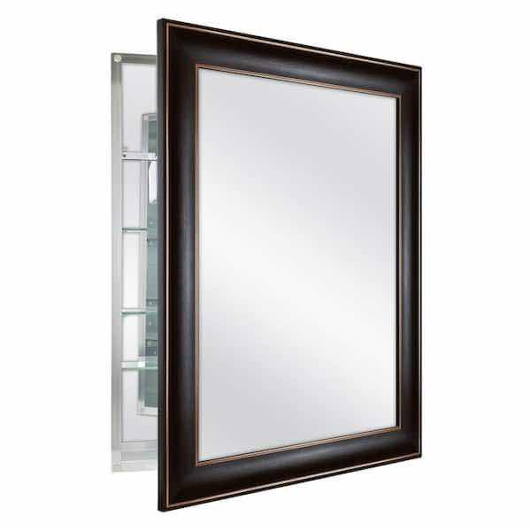 Photo 2 of HOME DECORATORS COLLECTION OIL RUBBED BRONZE RECTANGULAR MIRRORED MEDICINE CABINET 24” X 30”