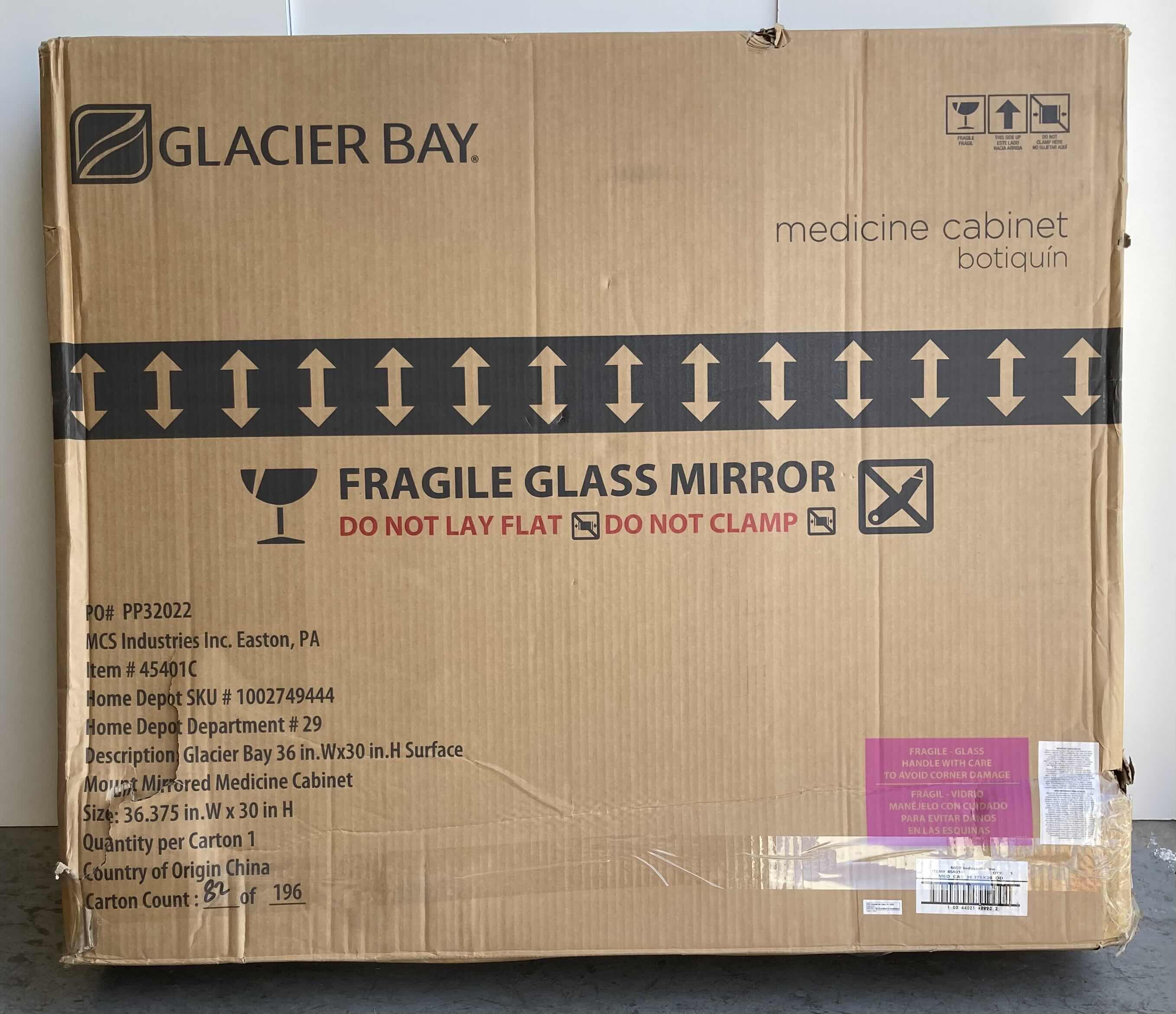 Photo 4 of GLACIER BAY 36” BEVELED TRI-VIEW FRAMELESS SURFACE MOUNT MEDICINE CABINET MODEL 45401