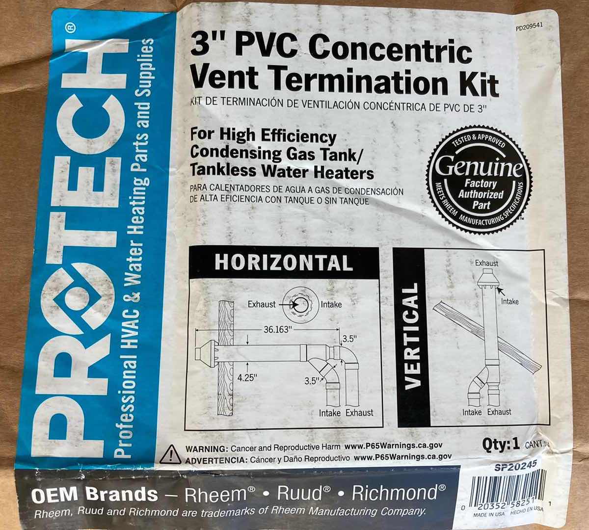 Photo 4 of PROTECH 3" PVC CONCENTRIC VENT TERMINATION KIT MODEL SP20245