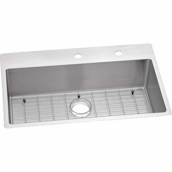 Photo 2 of ELKAY 33” STAINLESS STEEL 18G DUEL MOUNT SINGLE BOWL KITCHEN SINK W ACCESSORY MODEL ECTSRS33229TBGFR2