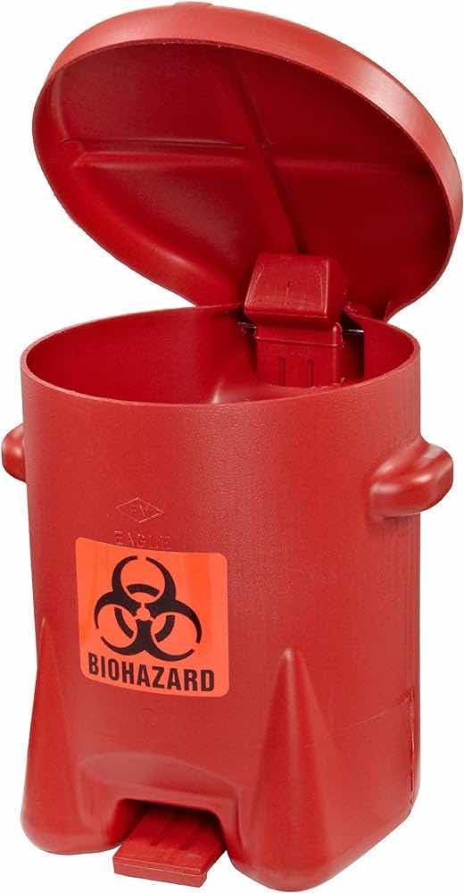 Photo 2 of EAGLE PLASTIC BIOHAZARD FOOT OPERATED 6G TRASH CAN 943BIO