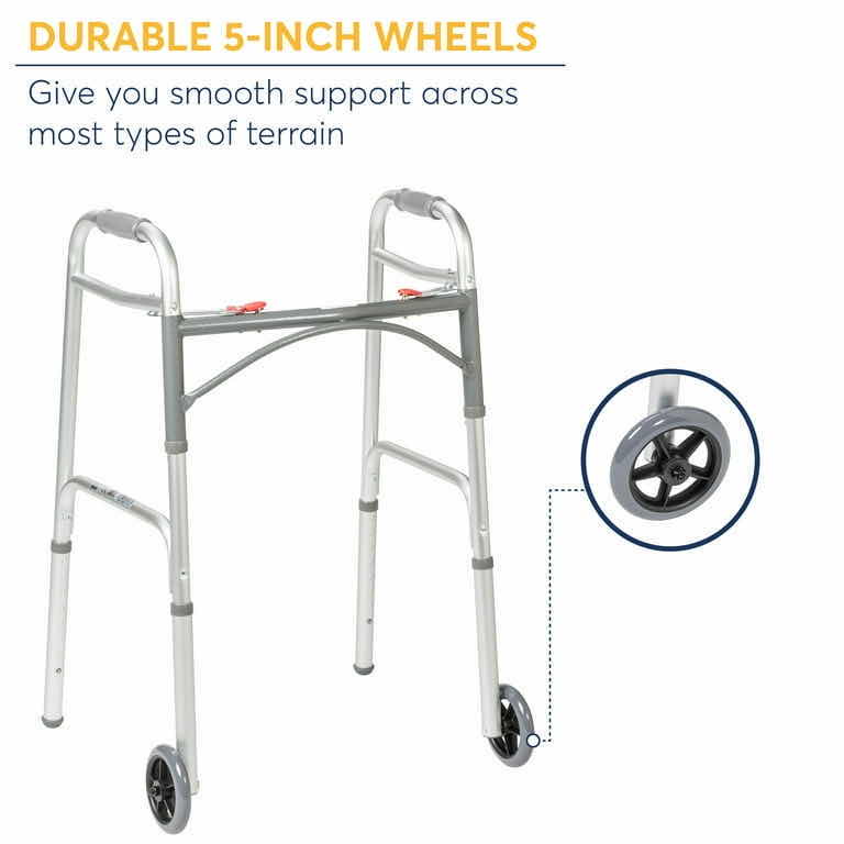 Photo 4 of DRIVE MEDICAL PRESERVE TECH DELUXE TWO BOTTON FOLDING WALKER 5” WHEELS