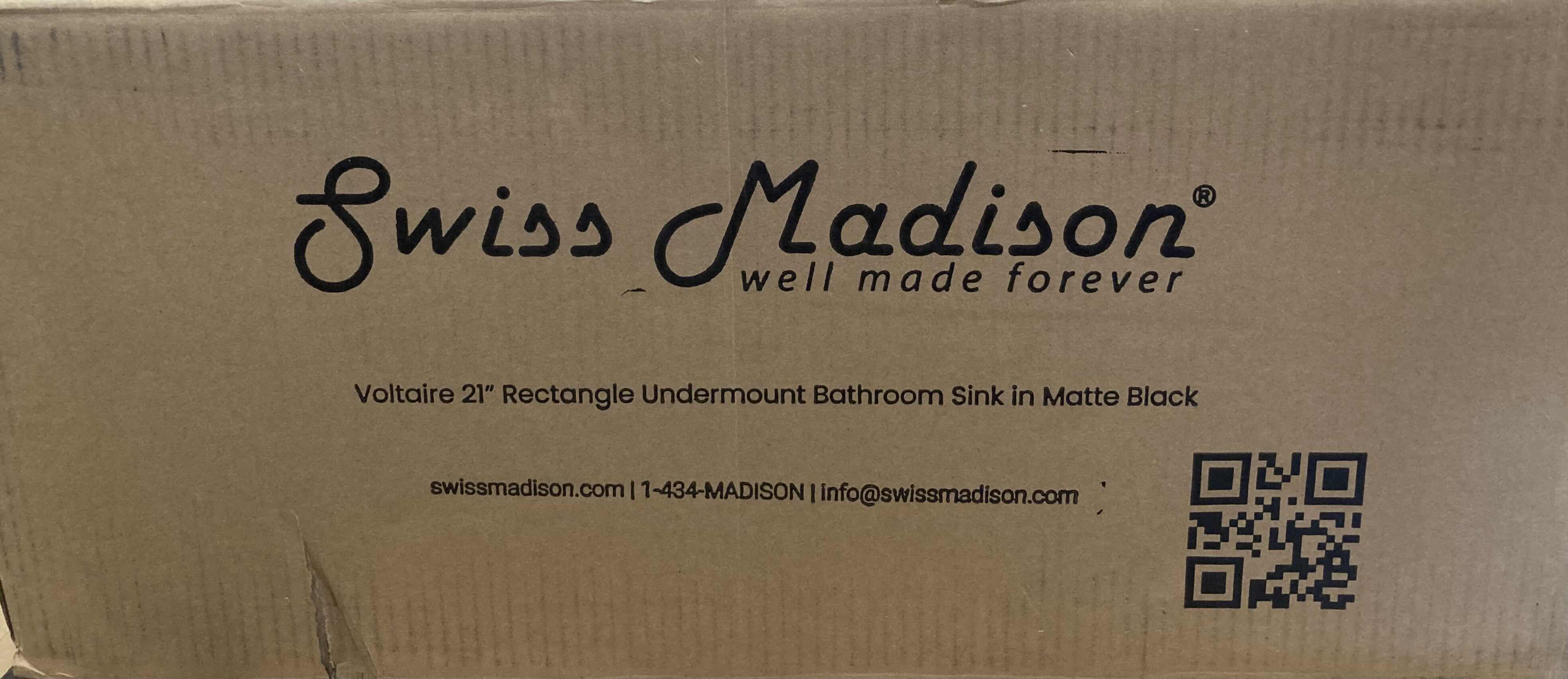 Photo 5 of SWISS MADISON 21” VOLTAIRE MATTE BLACK RECTANGLE UNDERMOUNT BATHROOM SINK MODEL SM-UM625MB 22.3” X 13.19” H7.69”